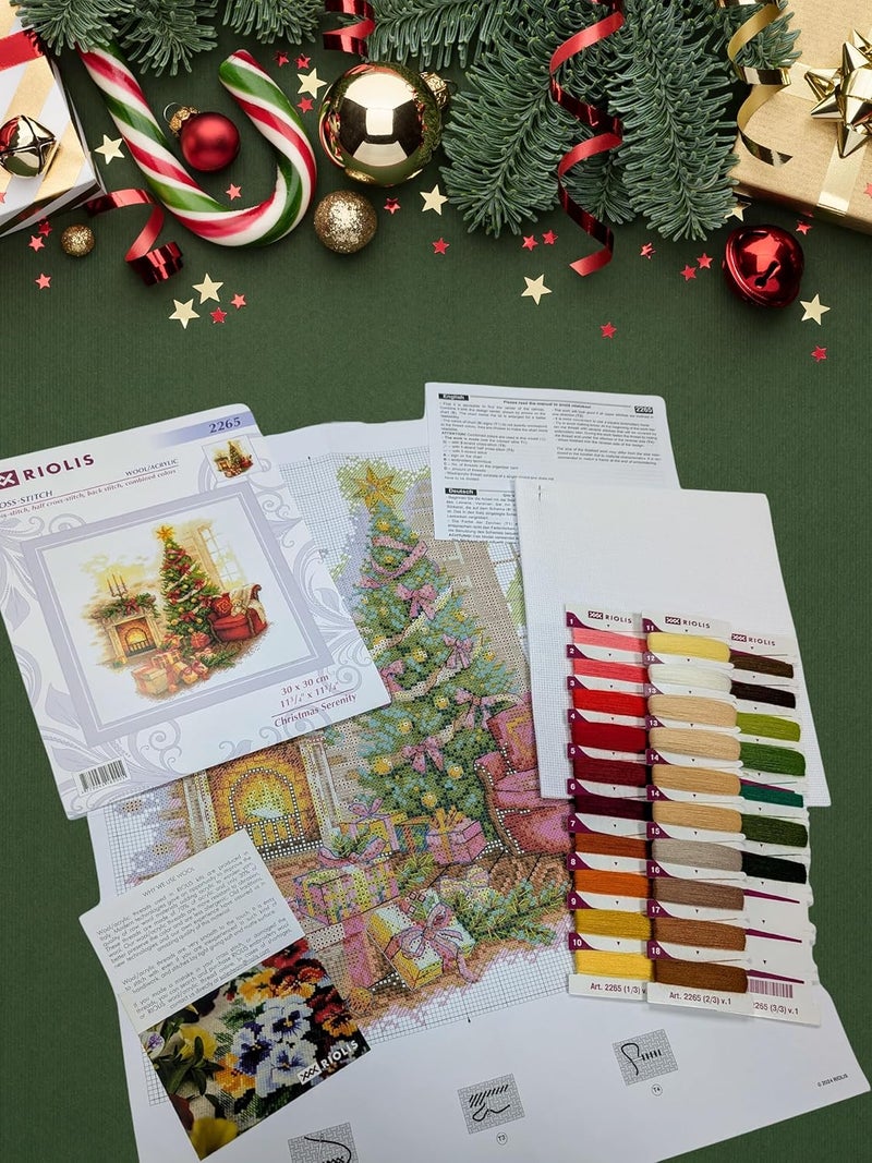 Riolis - Christmas Serenity 2265, Christmas Cross Stitch Kits 11¾"x11¾, Cross Stitch Kit for Beginners & Advanced, Cross Stitch Kits for Adults, Counted Stitching Kits, Embroidery Kit - Image 2